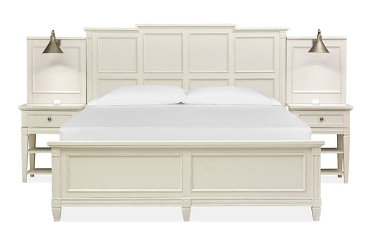 Henry & Mason  -  Havenwood Egg Shell White With Slight Rub Through California King Wall Panel Bed  - AFA01349 view 2