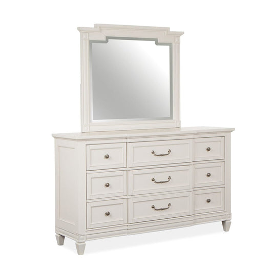 Henry & Mason  -  Havenwood Egg Shell White With Slight Rub Through Drawer Dresser With Landscape Mirror  - AFA01353 view 1