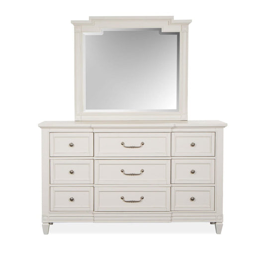 Henry & Mason  -  Havenwood Egg Shell White With Slight Rub Through Drawer Dresser With Landscape Mirror  - AFA01353 view 2