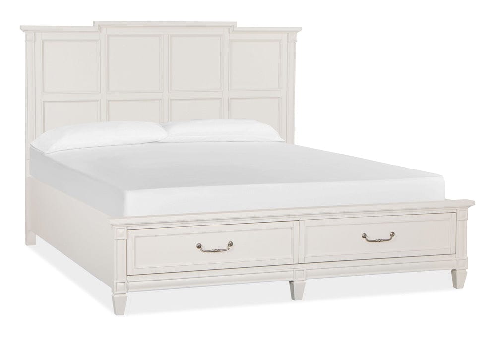 Henry & Mason  -  Havenwood Egg Shell White With Slight Rub Through King Panel Storage Bed  - AFA01356 view 1