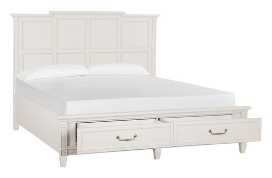 Henry & Mason  -  Havenwood Egg Shell White With Slight Rub Through King Panel Storage Bed  - AFA01356 view 2