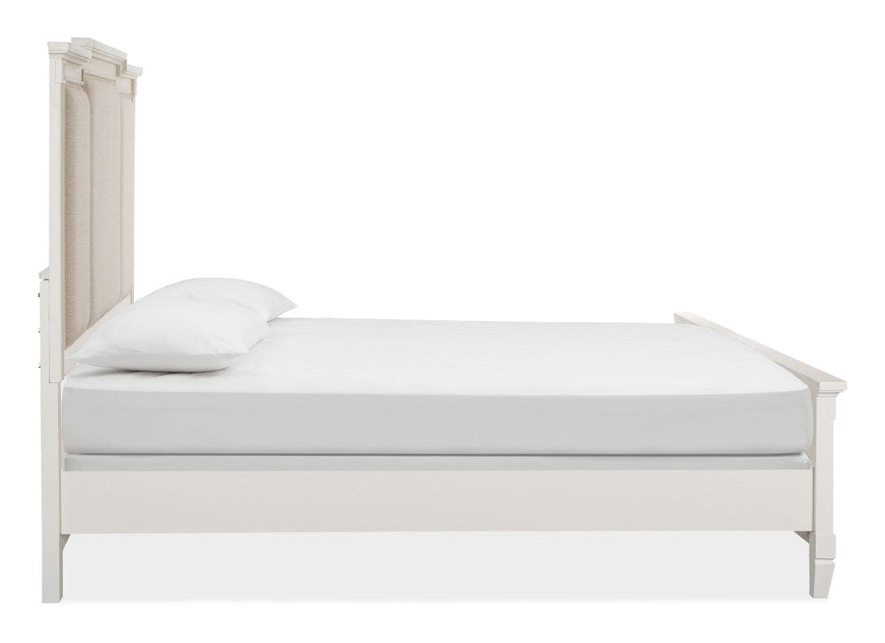 Henry & Mason  -  Havenwood Egg Shell White With Slight Rub Through King Panel Upholstered Bed  - AFA01357 view 3