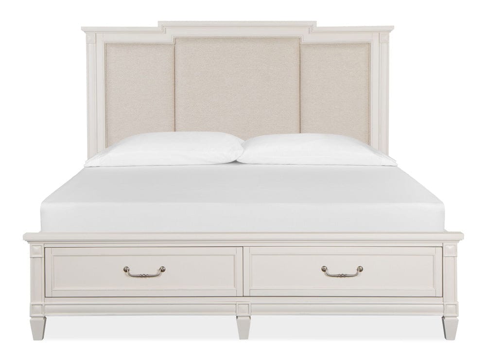 Henry & Mason  -  Havenwood Egg Shell White With Slight Rub Through King Panel Upholstered Storage Bed  - AFA01358 view 3