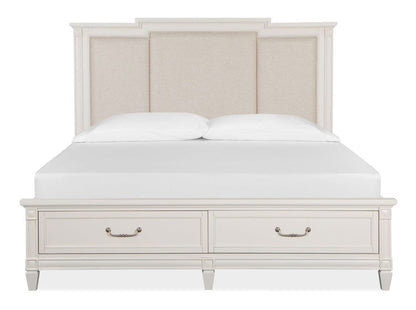 Henry & Mason  -  Havenwood Egg Shell White With Slight Rub Through King Panel Upholstered Storage Bed  - AFA01358 view 3