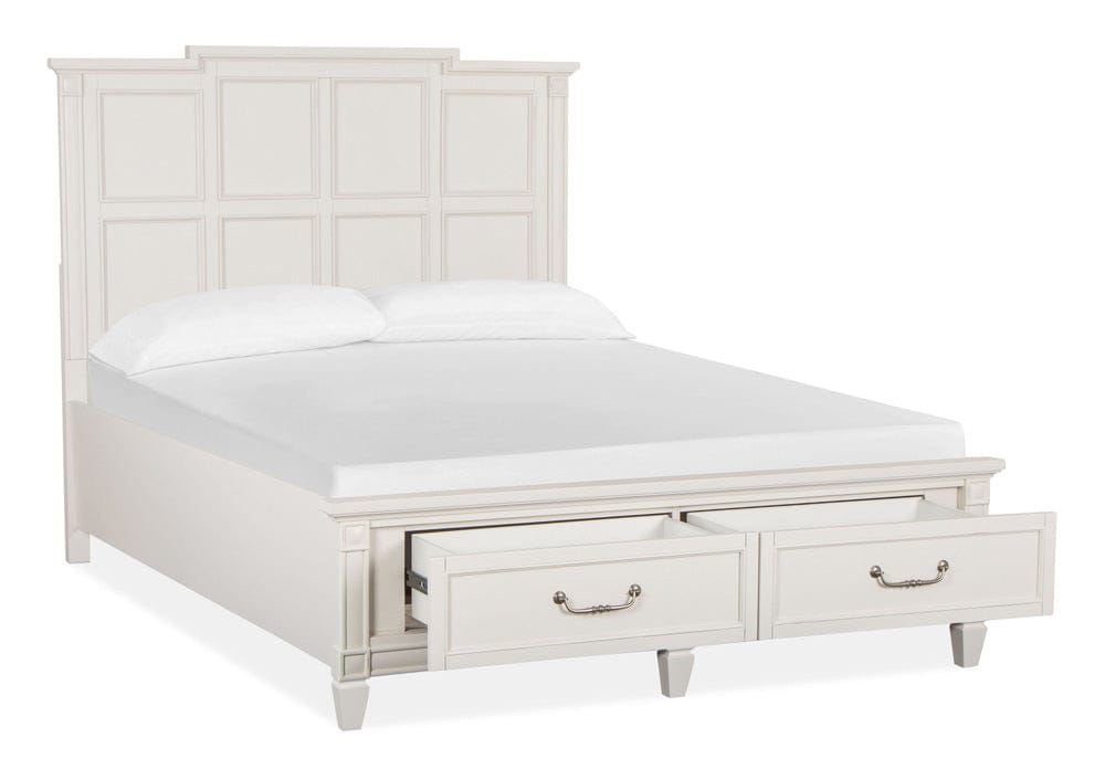 Henry & Mason  -  Havenwood Egg Shell White With Slight Rub Through Queen Panel Storage Bed  - AFA01364 view 2
