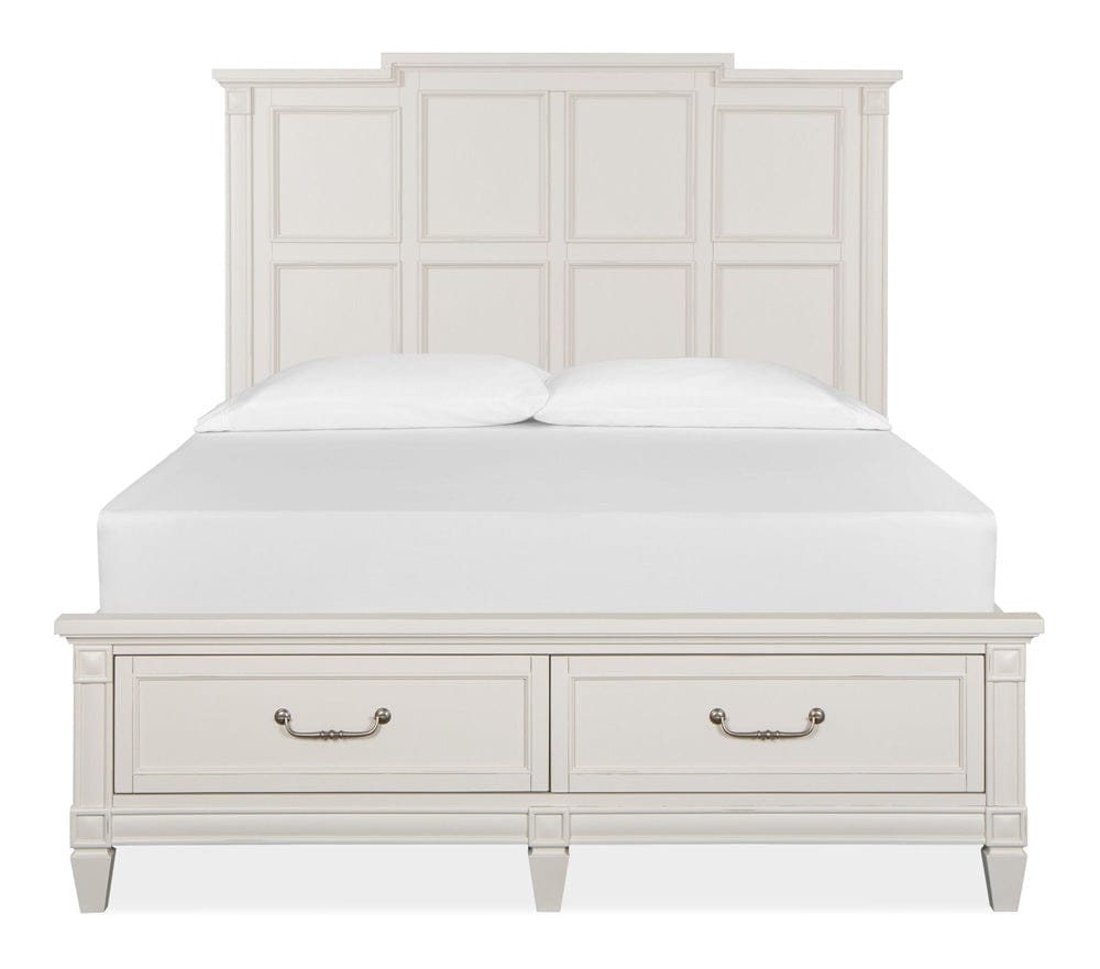 Henry & Mason  -  Havenwood Egg Shell White With Slight Rub Through Queen Panel Storage Bed  - AFA01364 view 3