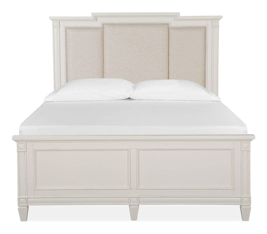 Henry & Mason  -  Havenwood Egg Shell White With Slight Rub Through Queen Panel Upholstered Bed  - AFA01365 view 2