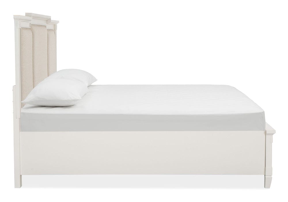 Henry & Mason  -  Havenwood Egg Shell White With Slight Rub Through Queen Panel Upholstered Storage Bed  - AFA01366 view 4