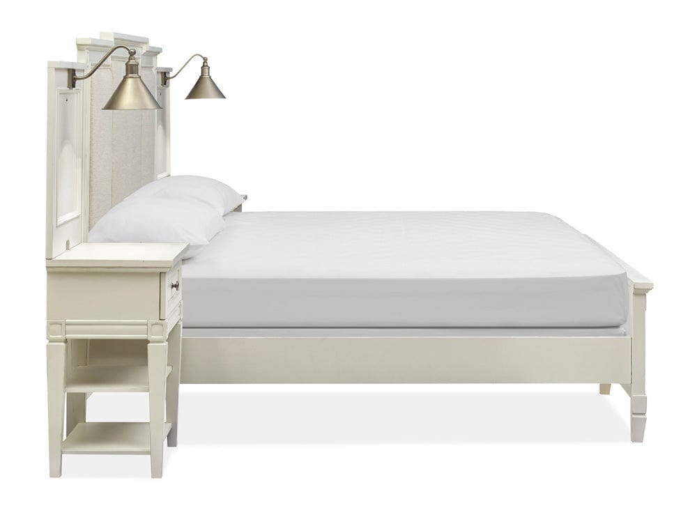 Henry & Mason  -  Havenwood Egg Shell White With Slight Rub Through Queen Upholstered Wall Panel Bed  - AFA01367 view 3