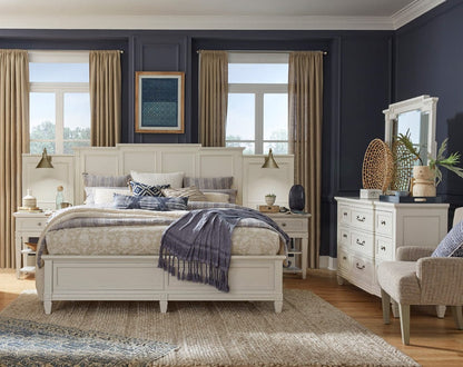 Henry & Mason  -  Havenwood Egg Shell White With Slight Rub Through Queen Wall Panel Bed  - AFA01368 view 5