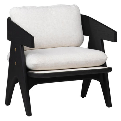 Henry & Mason - Hazelton Black Mindi Wood Occasional Chair With Off White Fabric - DV7119 veiw 1