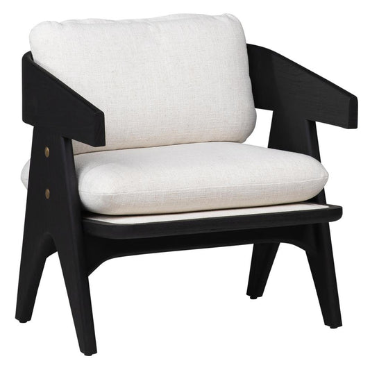 Henry & Mason - Hazelton Black Mindi Wood Occasional Chair With Off White Fabric - DV7119 veiw 1