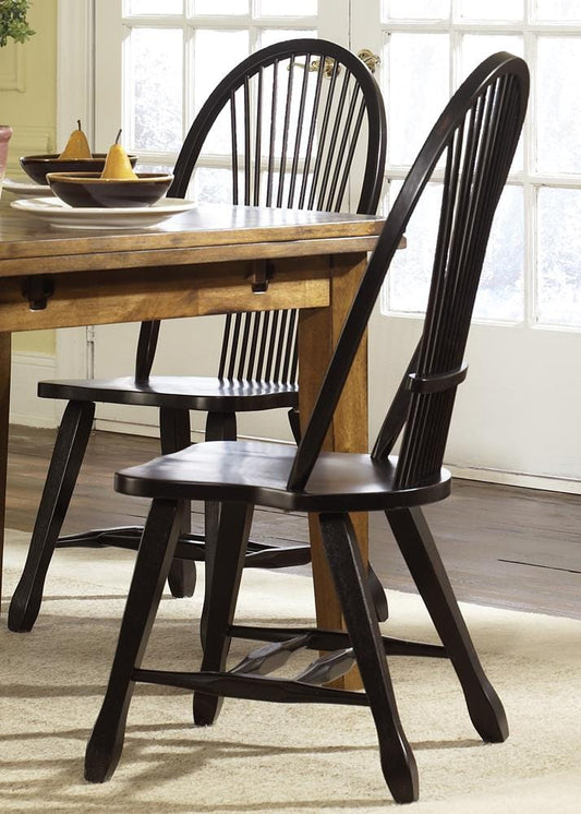 Henry & Mason - Heirlooms Sheaf Back Side Chair (Set of 2) in Rustic Oak - AFA01621 view 1