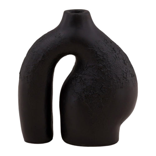Henry & Mason - Herma Black Terracotta Single Candle Holder - DV7624 veiw 2