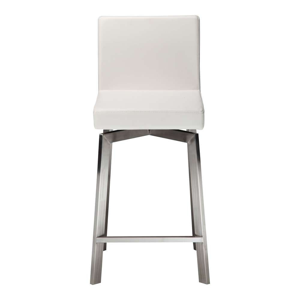 Henry & Mason - Hermes Swivel Counter Stool in White - HER-849-WHI-STL veiw 1
