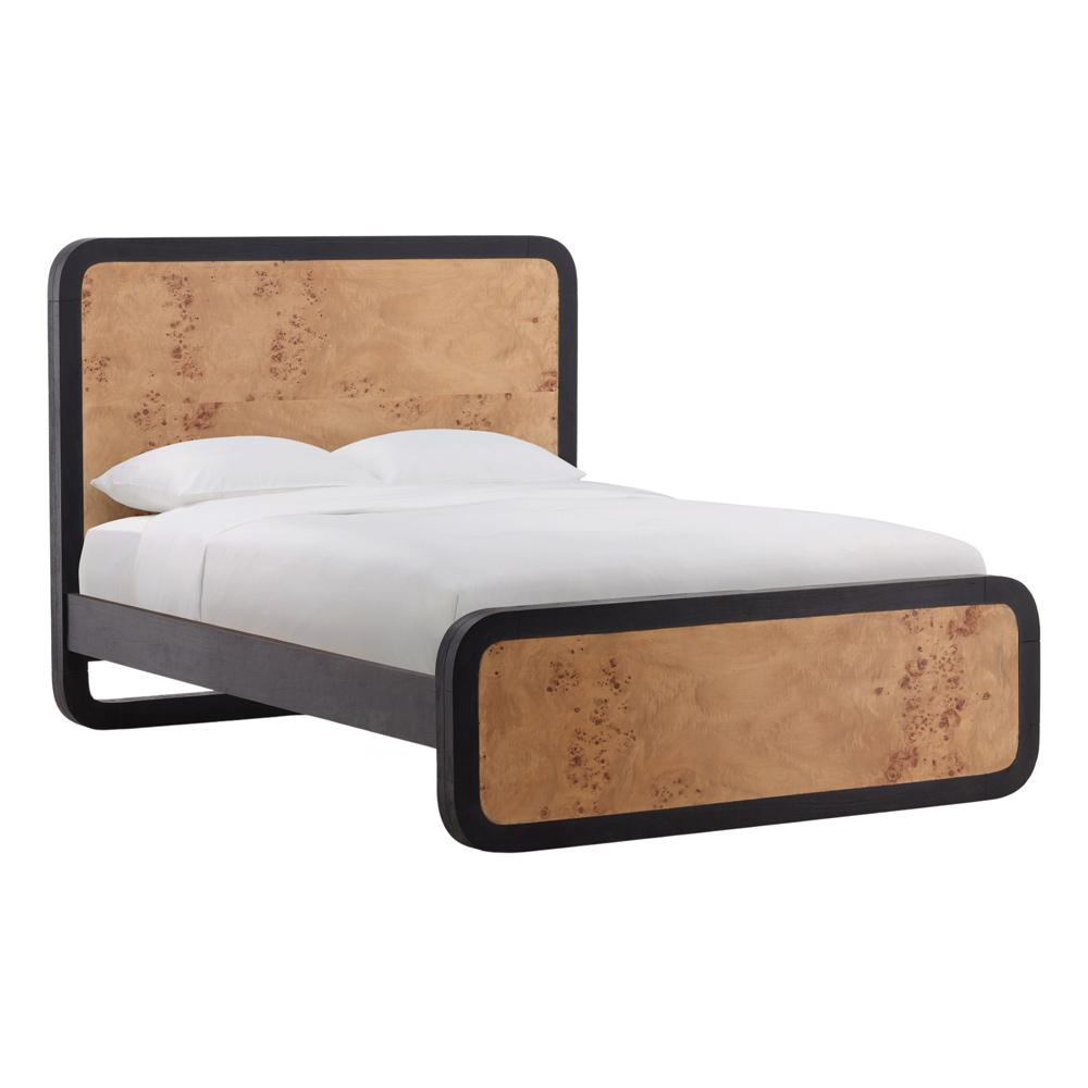 Henry & Mason - Hoffmer Acacia and Mappa Burl Wood Queen Bed with Black Trim - DV7171 veiw 1