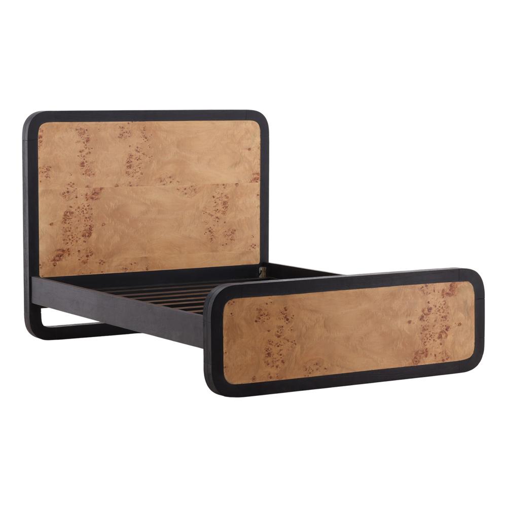 Henry & Mason - Hoffmer Acacia and Mappa Burl Wood Queen Bed with Black Trim - DV7171 veiw 4