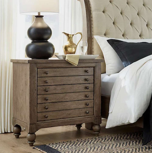 Henry & Mason - Homestead Bedside Chest with Charging Station in Dusty Taupe & Black - AFA03156 view 1