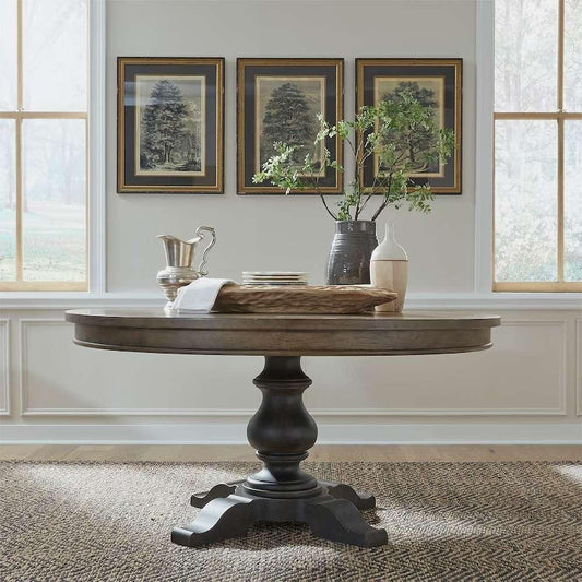 Henry & Mason - Homestead Pedestal Table Set in Dusty Taupe & Black - AFA03218 view 1