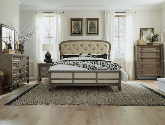 Henry & Mason - Homestead Queen Shelter Bed, Dresser & Mirror, Chest, Night Stand in Dusty Taupe & Black - AFA03178 view 1