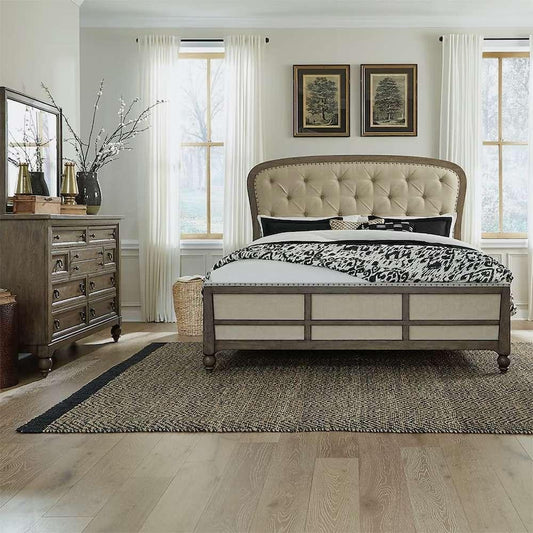 Henry & Mason - Homestead Queen Shelter Bed, Dresser & Mirror in Dusty Taupe & Black - AFA03176 view 1