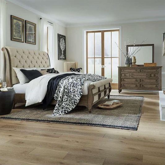 Henry & Mason - Homestead Queen Sleigh Bed, Dresser & Mirror in Dusty Taupe & Black - AFA03181 view 1
