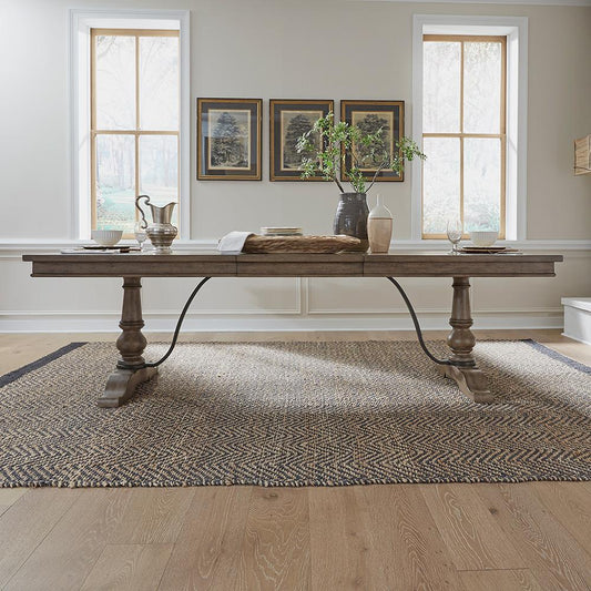 Henry & Mason - Homestead Trestle Table Set in Dusty Taupe & Black - AFA03219 view 1