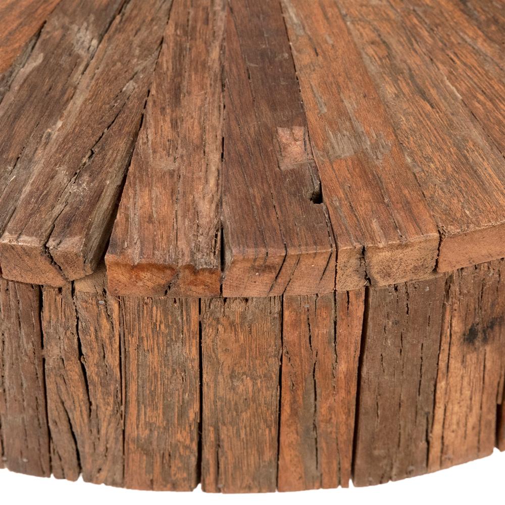 Henry & Mason - Howard 22in Round Antique Brown and Gunmetal Reclaimed Acacia Side Table - DV7903 veiw 3