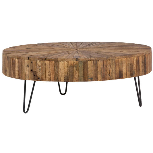 Henry & Mason - Howard 42in Round Antique Brown and Gunmetal Reclaimed Acacia Coffee Table - DV7901 veiw 1