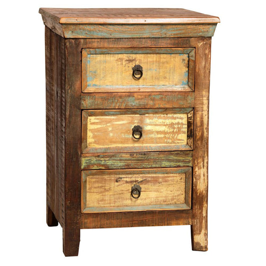 Henry & Mason - Hyannisport 3 Drawer Antique Finished Reclaimed Hardwood Nightstand - DV7887 veiw 1