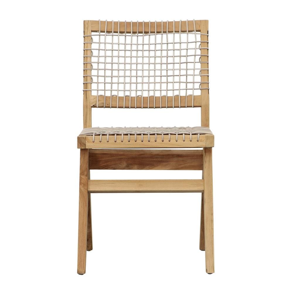 Henry & Mason - Imogene Natural Teak Wood and Taupe Rattan Weave Dining Chair - DV7030 veiw 2