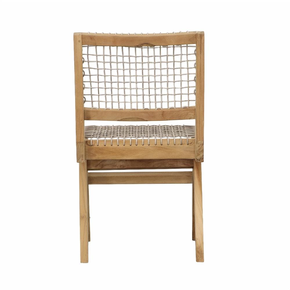 Henry & Mason - Imogene Natural Teak Wood and Taupe Rattan Weave Dining Chair - DV7030 veiw 4
