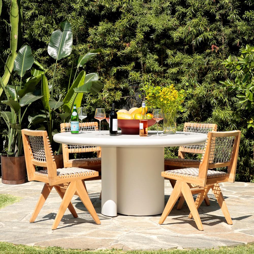 Henry & Mason - Imogene Natural Teak Wood and Taupe Rattan Weave Dining Chair - DV7030 veiw 5