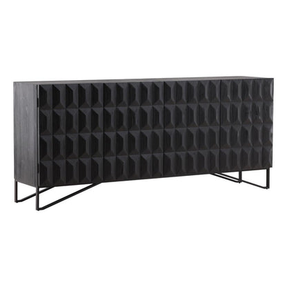 Henry & Mason - Inigo 84in Antique Black Pine Wood Sideboard with Iron Base - DV7846 veiw 1