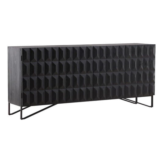 Henry & Mason - Inigo 84in Antique Black Pine Wood Sideboard with Iron Base - DV7846 veiw 1