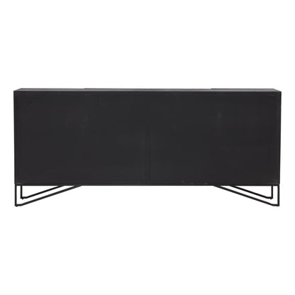 Henry & Mason - Inigo 84in Antique Black Pine Wood Sideboard with Iron Base - DV7846 veiw 4