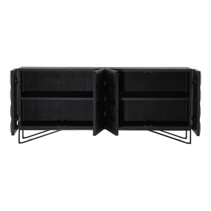 Henry & Mason - Inigo 84in Antique Black Pine Wood Sideboard with Iron Base - DV7846 veiw 5
