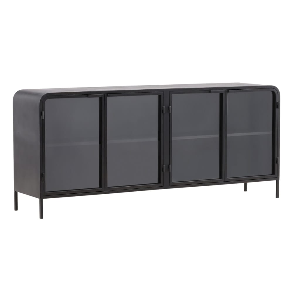 Henry & Mason - Inpeoma 78.5in Black Iron and Glass Sideboard - DV7497 veiw 1