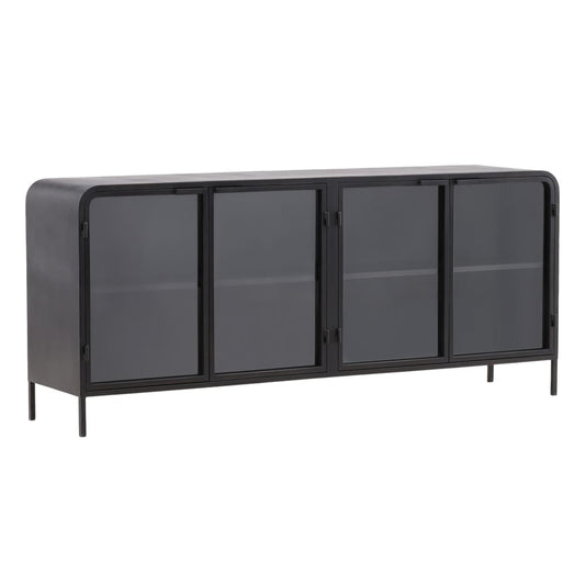 Henry & Mason - Inpeoma 78.5in Black Iron and Glass Sideboard - DV7497 veiw 1