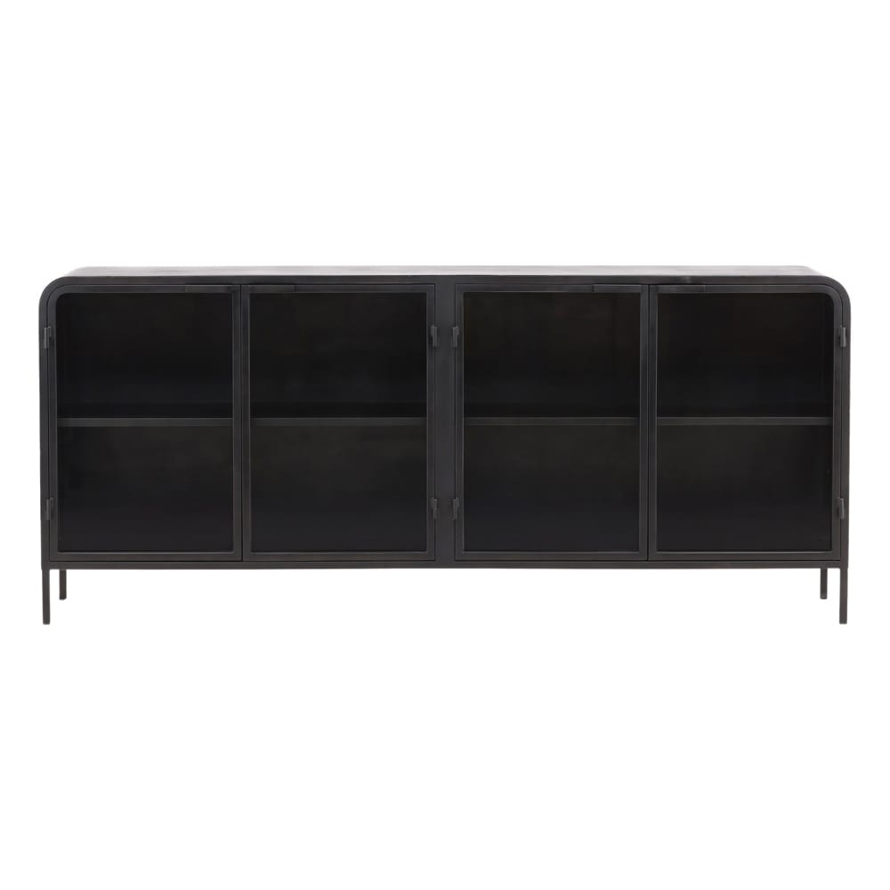 Henry & Mason - Inpeoma 78.5in Black Iron and Glass Sideboard - DV7497 veiw 2
