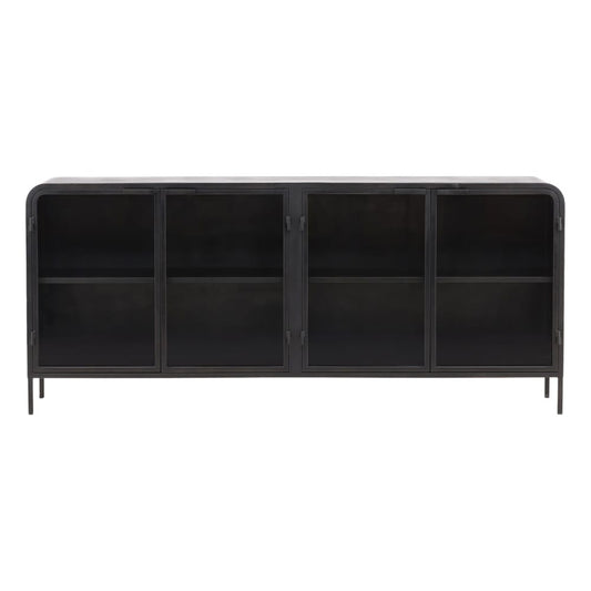 Henry & Mason - Inpeoma 78.5in Black Iron and Glass Sideboard - DV7497 veiw 2