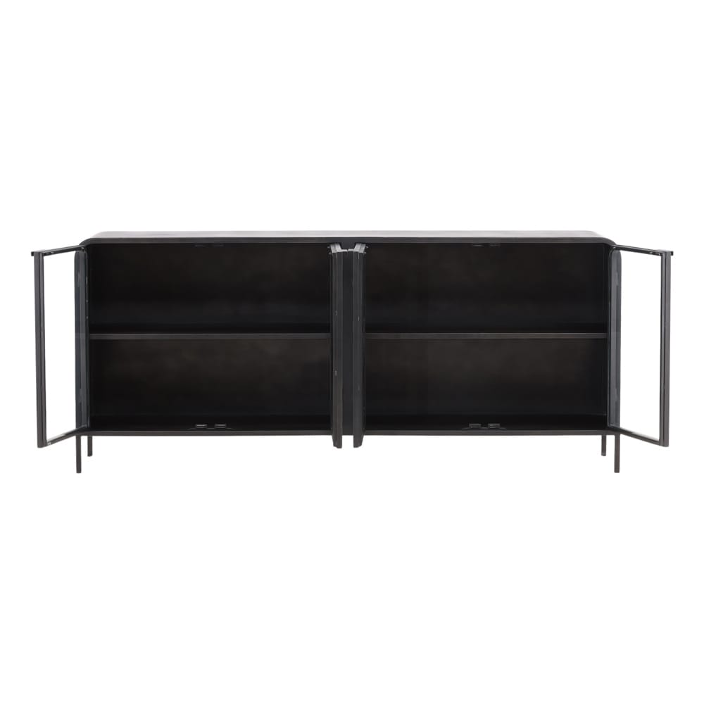 Henry & Mason - Inpeoma 78.5in Black Iron and Glass Sideboard - DV7497 veiw 5