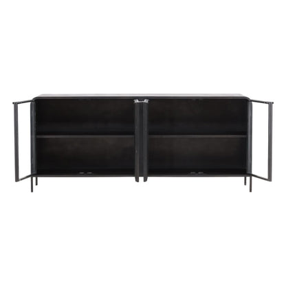 Henry & Mason - Inpeoma 78.5in Black Iron and Glass Sideboard - DV7497 veiw 5