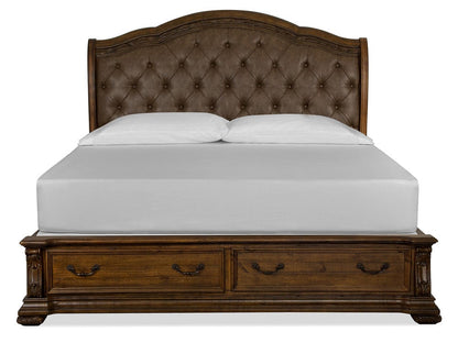 Henry & Mason  -  Ironcrest Willadeene Brown California King Upholstered Sleigh Storage Bed  - AFA00931 view 2