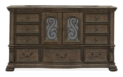 Henry & Mason  -  Ironcrest Willadeene Brown Drawer Dresser With Shaped Mirror  - AFA00934 view 4