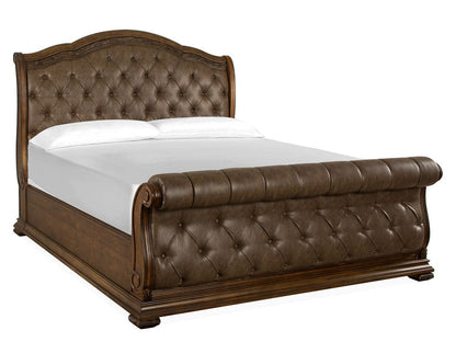 Henry & Mason  -  Ironcrest Willadeene Brown King Upholstered Sleigh Bed  - AFA00937 view 1