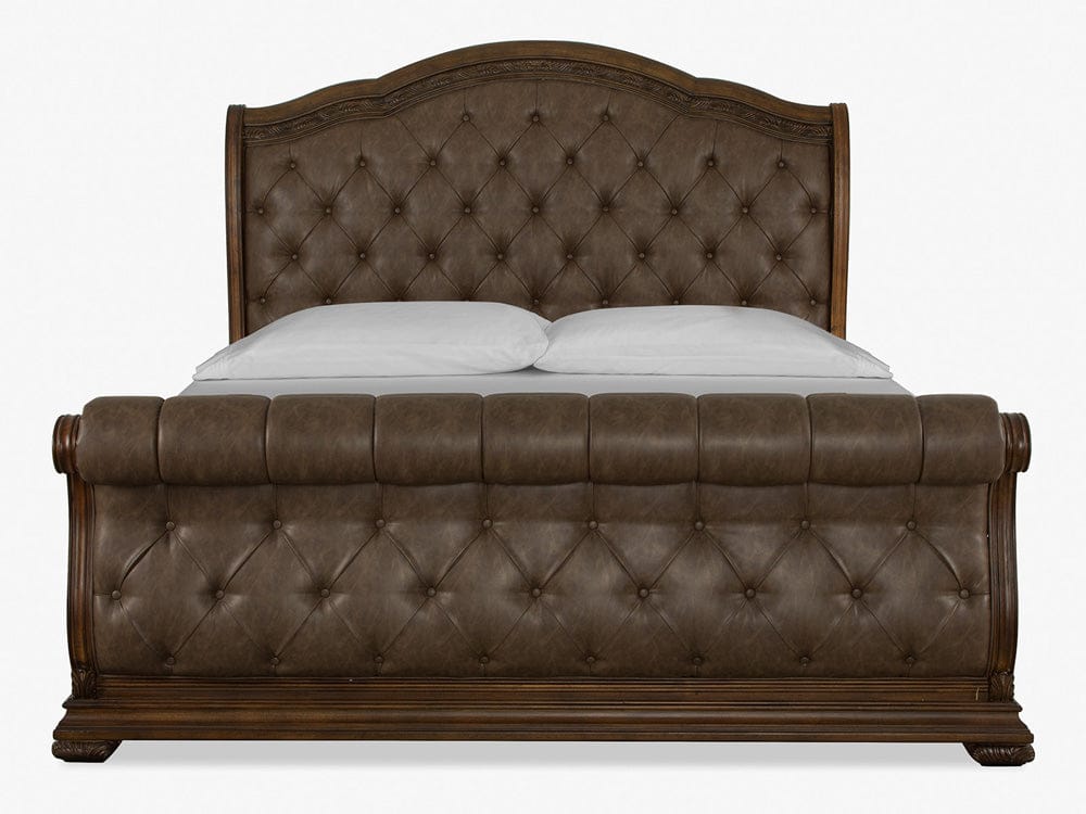 Henry & Mason  -  Ironcrest Willadeene Brown King Upholstered Sleigh Bed  - AFA00937 view 2