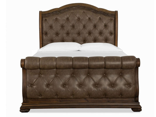 Henry & Mason  -  Ironcrest Willadeene Brown Queen Upholstered Sleigh Bed  - AFA00940 view 2
