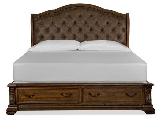 Henry & Mason  -  Ironcrest Willadeene Brown Queen Upholstered Sleigh Storage Bed  - AFA00941 view 2