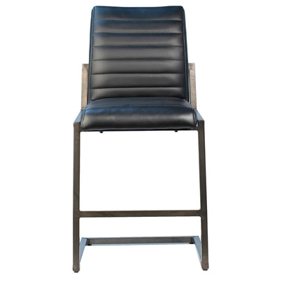 Henry & Mason - Jimi Antique Black Steel and Black Leather Counter Stool - DV7255 veiw 2